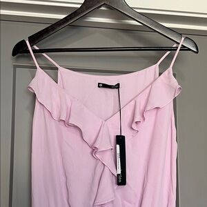 krisa Lavender Ruffle Cami Dress Size Medium NWT Retail $249